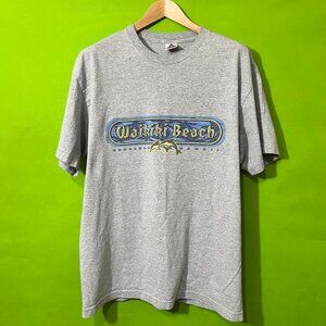 XL 90s Grey Hawaii Wakiki Beach dolphin tee‎